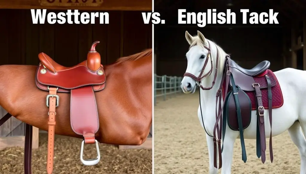 horse tack differences in Western and English riding