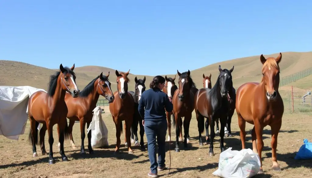 Desensitizing horses for trail challenges