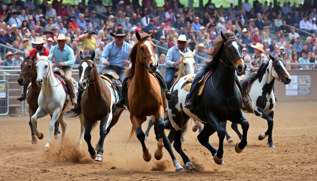 Paint Horses showcasing athletic abilities in Western shows